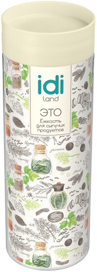 Банка для сыпучих продуктов Idi Land 1500 мл пластик цвет бежевый