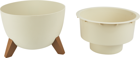 Кашпо для цветов Idea Флориан ø25 h19 см v4.2 л пластик белый ротанг