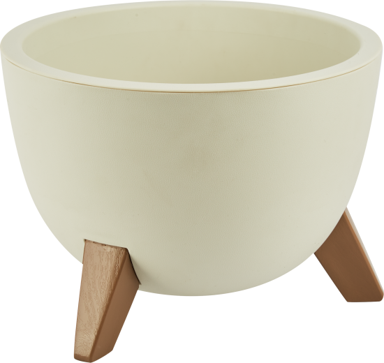 Кашпо для цветов Idea Флориан ø25 h19 см v4.2 л пластик белый ротанг