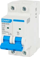 Автоматический выключатель CHINT NXB-63S 2P C10 А 4.5 кА