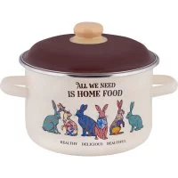 Цилиндрическая эмалированная кастрюля appetite Зайцы