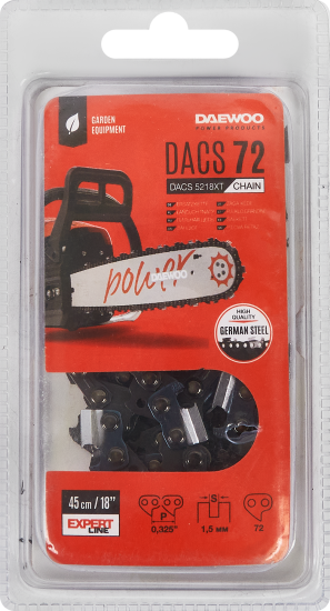 Цепь пильная Daewoo Dacs 72 звена, шаг 0.325 дюйма, паз 1.5 мм