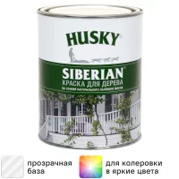 Краска для дерева Husky Siberian моющаяся полуматовая прозрачная 0.9 л