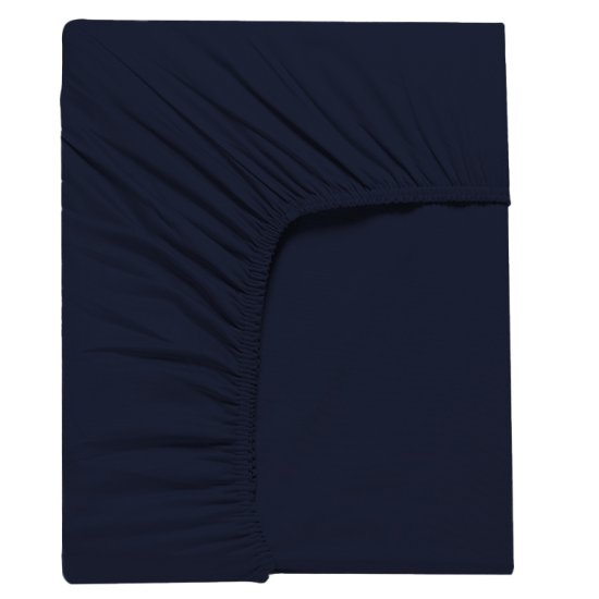 Простыня Inspire 200x220 см сатин на резинке цвет темно-синий