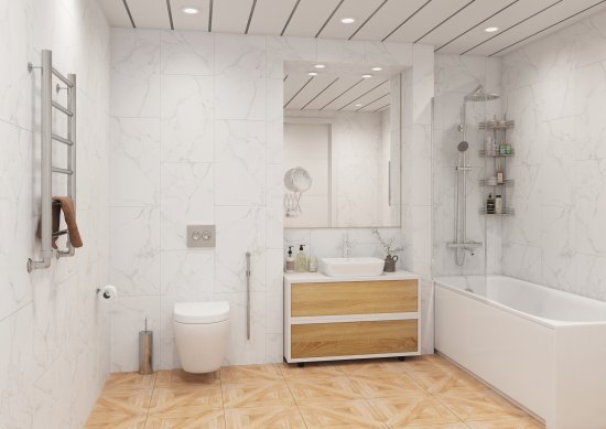 Комплект стеновых панелей ПВХ Artens Белый мрамор 2700x375x8 мм 2.03 м² 2 шт