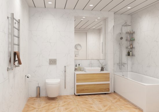 Комплект стеновых панелей ПВХ Artens Белый мрамор 2700x375x8 мм 2.03 м² 2 шт