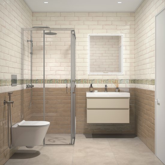 Плитка настенная Kerama Marazzi Монпарнас 8.5x28.5 см 1.07 м² глянцевая цвет светло-бежевый