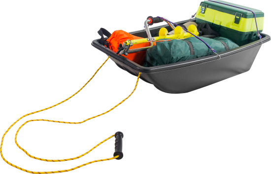 Сани-волокуши с люверсами п/эт 100x52x26см черные С-3