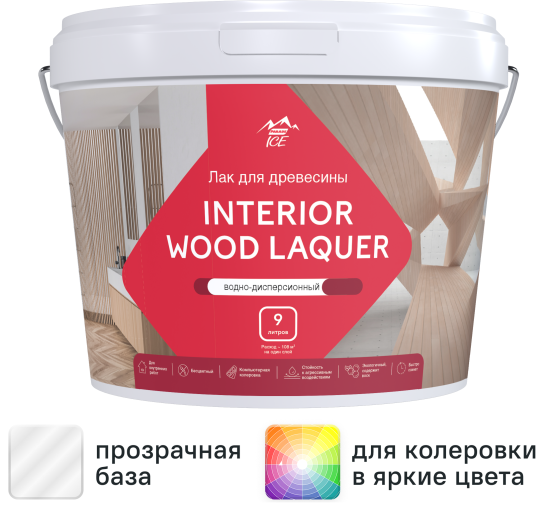 Лак для мебели акриловый Parade Interior Wood Laquer цвет прозрачный матовый 9 л