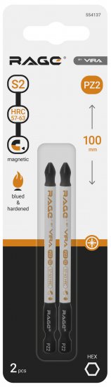 Бита магнитная Rage 554137 PZ2x100 мм, 2 шт.