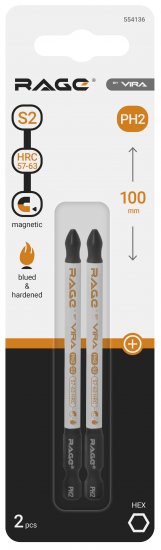 Бита магнитная Rage 554136 PH2x100 мм, 2 шт.