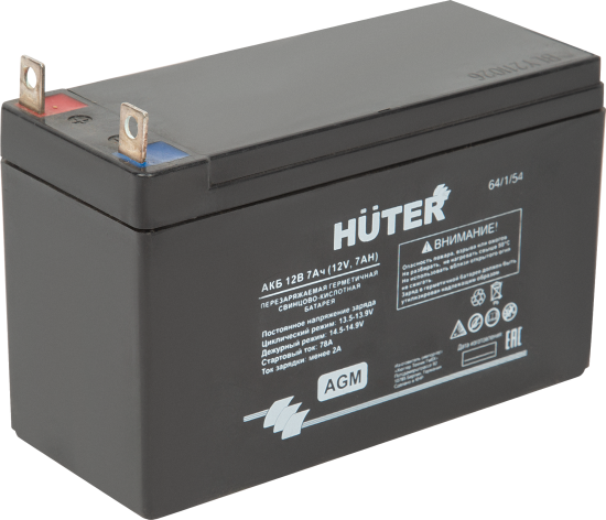 Аккумулятор Huter 64/1/54, 12 В 7 Ач