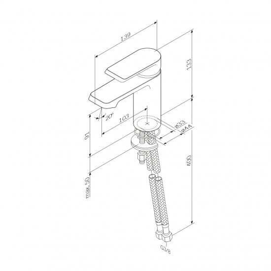 Смеситель для раковины AM.PM Flash однорычажный цвет хром