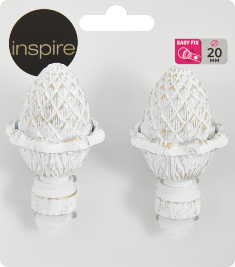 Наконечник Орех Inspire алюминий цвет белый классик D20 мм