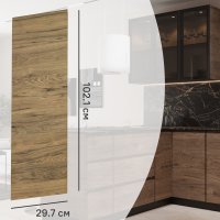 Фасад кухонного шкафа Токио 29.7x102.1 см DELINIA ID ЛДСП цвет темное дерево