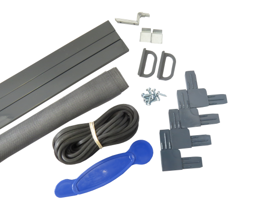 Комплект сборки для москитной сетки алюминий 180x90 см цвет серый