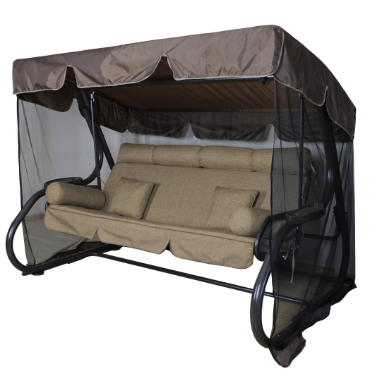 Качели садовые Greengard Сиена 3-х местные до 400 кг бежевый