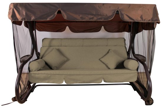 Качели садовые Greengard Сиена 3-х местные до 400 кг бежевый