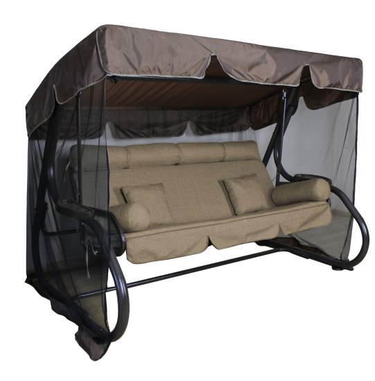 Качели садовые Greengard Сиена 3-х местные до 400 кг бежевый