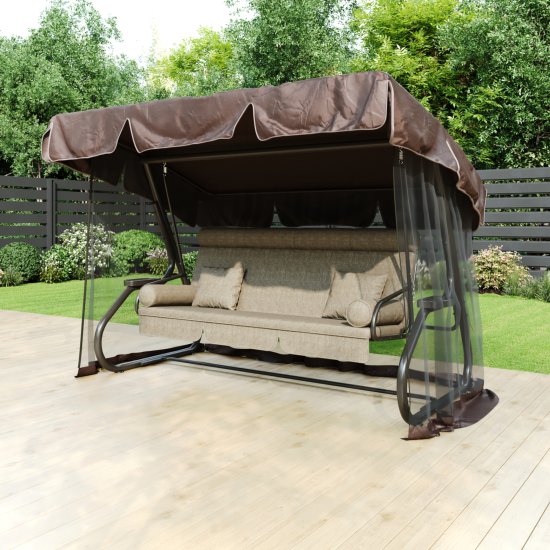 Качели садовые Greengard Сиена 3-х местные до 400 кг бежевый