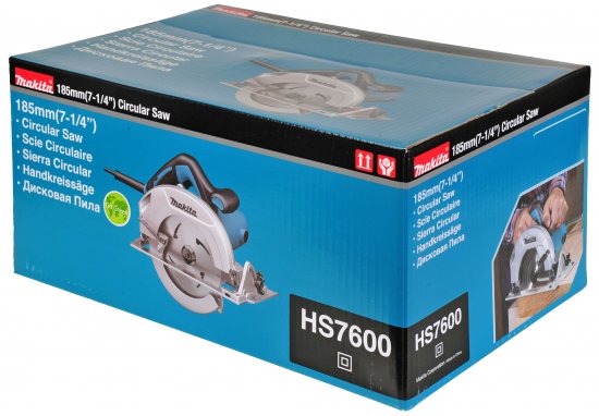 Пила циркулярная сетевая Makita HS7600, 1200 Вт, 185 мм