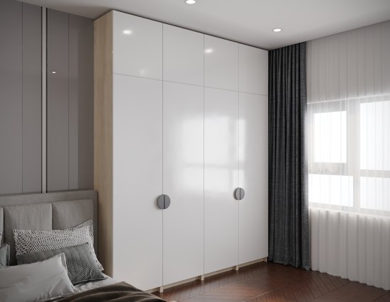 Дверь для шкафа Лион 59.4x225.8x1.6 см ЛДСП цвет белый лак