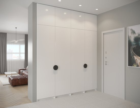 Дверь для шкафа Лион 59.4x225.8x1.6 см ЛДСП цвет белый лак