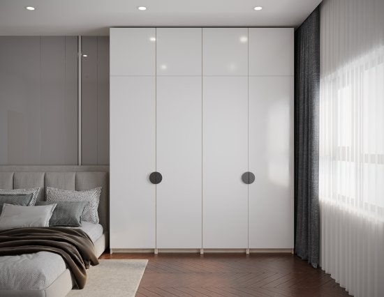 Дверь для шкафа Лион 59.4x225.8x1.6 см ЛДСП цвет белый лак