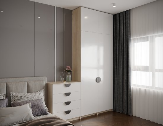 Дверь для шкафа Лион 59.4x225.8x1.6 см ЛДСП цвет белый лак