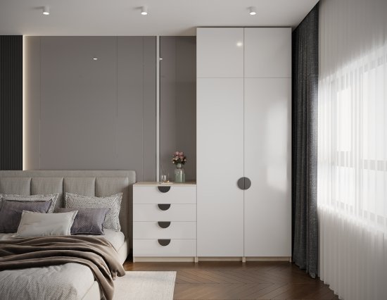 Дверь для шкафа Лион 39.6x225.8x1.6 см ЛДСП цвет белый лак