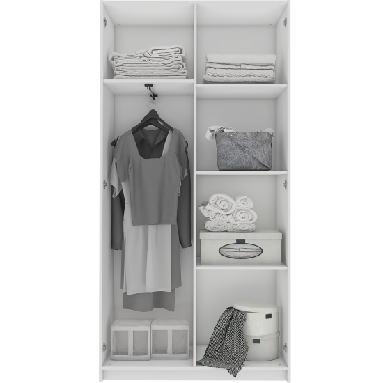 Шкаф распашной Турин Лайт с 2 дверями 100x200.6x37.2 см ЛДСП цвет белый