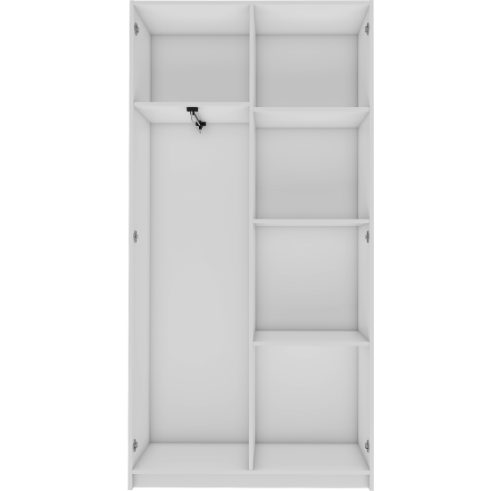 Шкаф распашной Турин Лайт с 2 дверями 100x200.6x37.2 см ЛДСП цвет белый