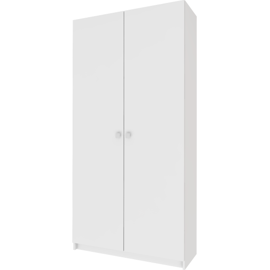 Шкаф распашной Турин Лайт с 2 дверями 100x200.6x37.2 см ЛДСП цвет белый