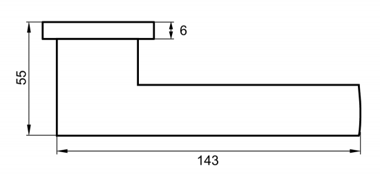 Дверные ручки Puerto Slim Латте без запирания цвет матовый черный никель