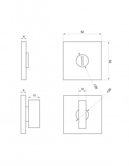 Фиксатор под ручки Puerto Slim AL 03 B цвет черный