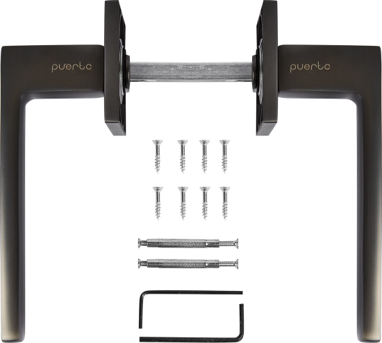 Дверные ручки Puerto Куббаито без запирания цвет матовый графит
