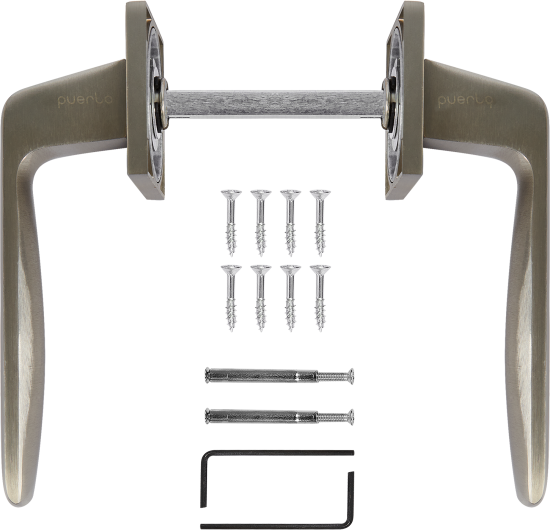 Дверные ручки Puerto Эспрессо без запирания цвет супер матовый никель