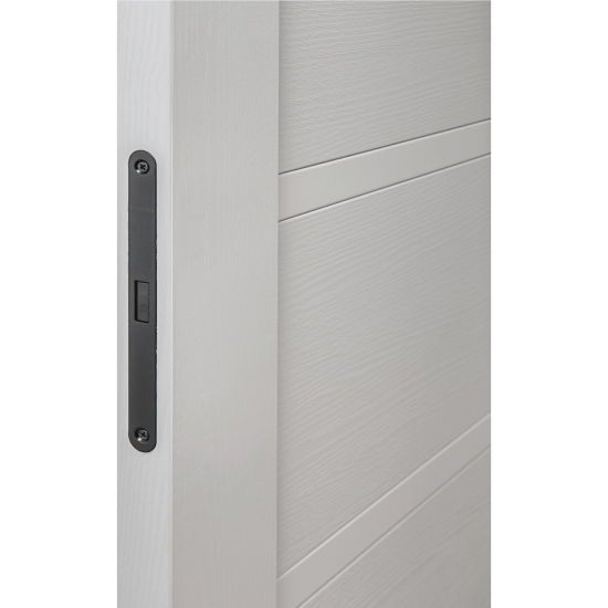 Дверь межкомнатная глухая Легда-28.1 60x200 см полипропилен цвет серое дерево с замком и петлями