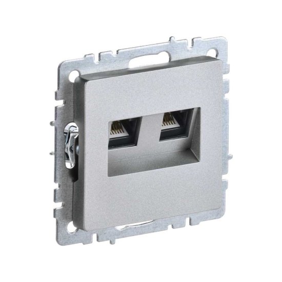 Двойная компьютерная розетка rj45 IEK Brite рк10-2-бра