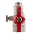 Кран шаровой латунный Valtec 1/2 ВР(г) х 3/8 ВР(г) для подключения манометра проходной бабочка прямой (VT.807.N.0403)