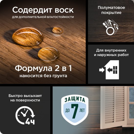 Антисептик Pinotex Standard Plus полуматовый береза 0.9 л