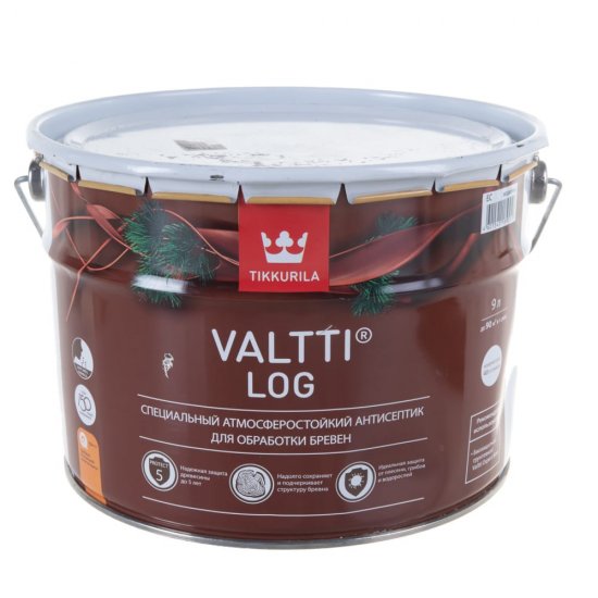 Атмосферостойкий специальный антисептик для бревен Tikkurila VALTTI LOG