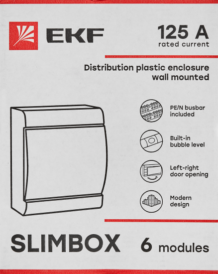 Щит распределительный накладной EKF SlimBox ЩРН-П-6 1 модуль IP41 пластик цвет белый