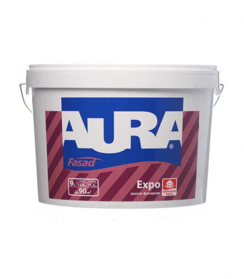 Краска фасадная Aura Fasad Expo акриловая база А белая 9 л