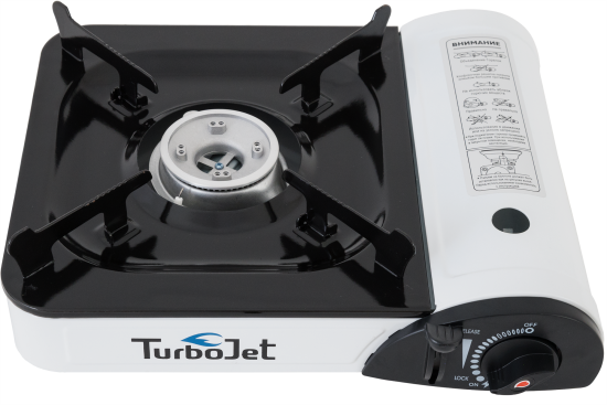 Плита газовая портативная TurboJet TJ300G-B, 1 конфорка, 34x28 см, цвет белый