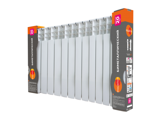 Радиатор секционный Equation Bimetal 500/80 14 секций боковое подключение биметалл белый