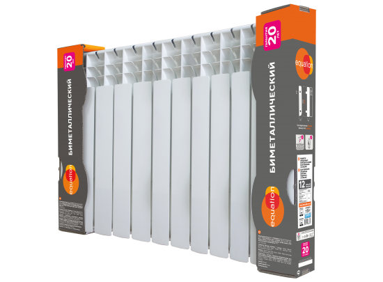 Радиатор секционный Equation Bimetal 500/80 12 секций боковое подключение биметалл белый