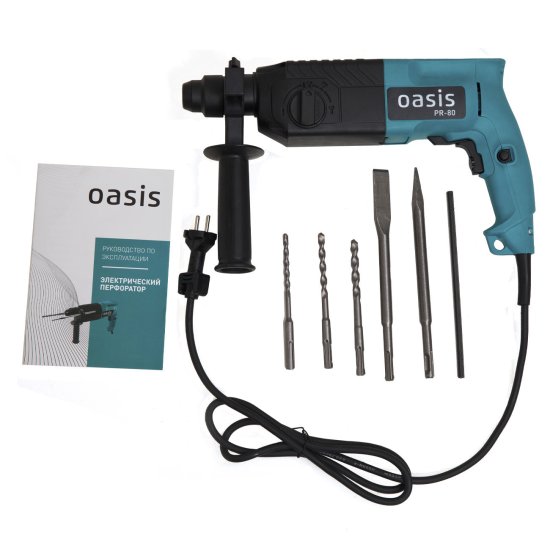 Перфоратор сетевой SDS-plus Oasis PR-80, 800 Вт, 3.4 Дж