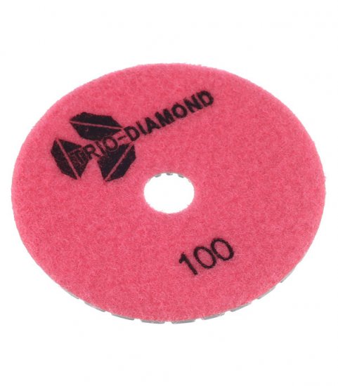 Круг алмазный шлифовальный по камню Trio-Diamond гибкий d100 мм P100 для мокрого шлифования