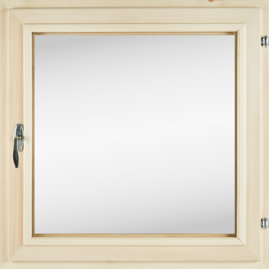 Окно для бани деревянное липа одностворчатое 600x600 мм (ВхШ) однокамерный стеклопакет